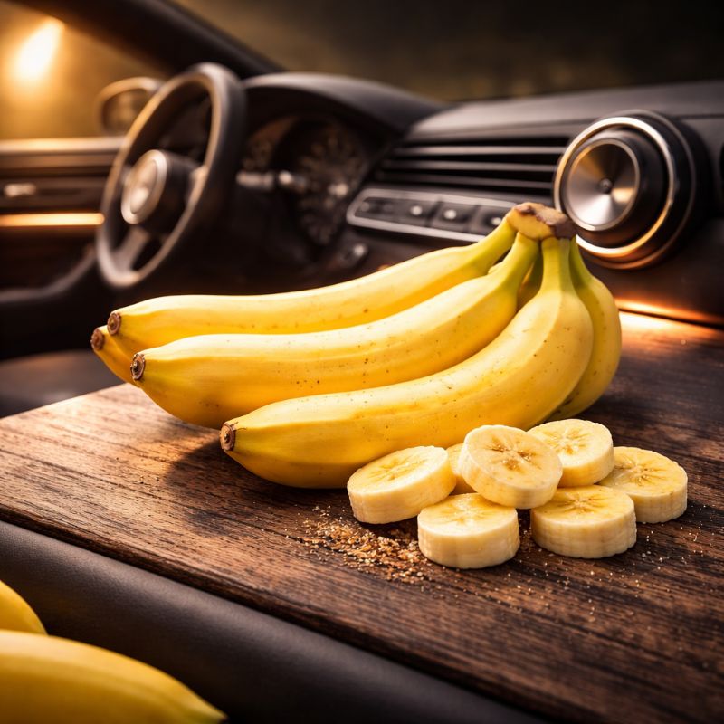 Diffuseur voiture Banane ST’ART ambiance fruitée et tropicale avec bananes fraîches dans un intérieur de voiture élégant