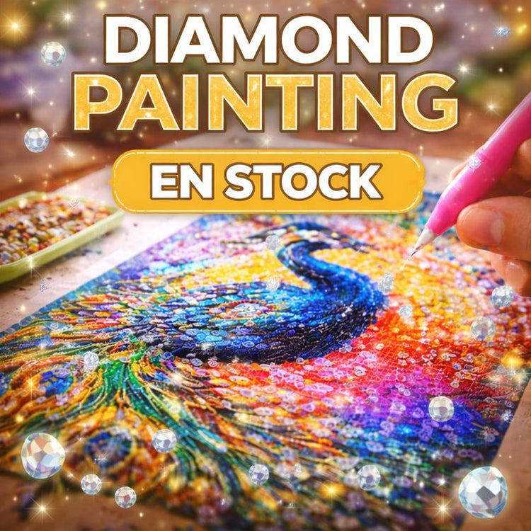 Diamond painting en stock – kit de broderie diamant luxe avec strass colorés